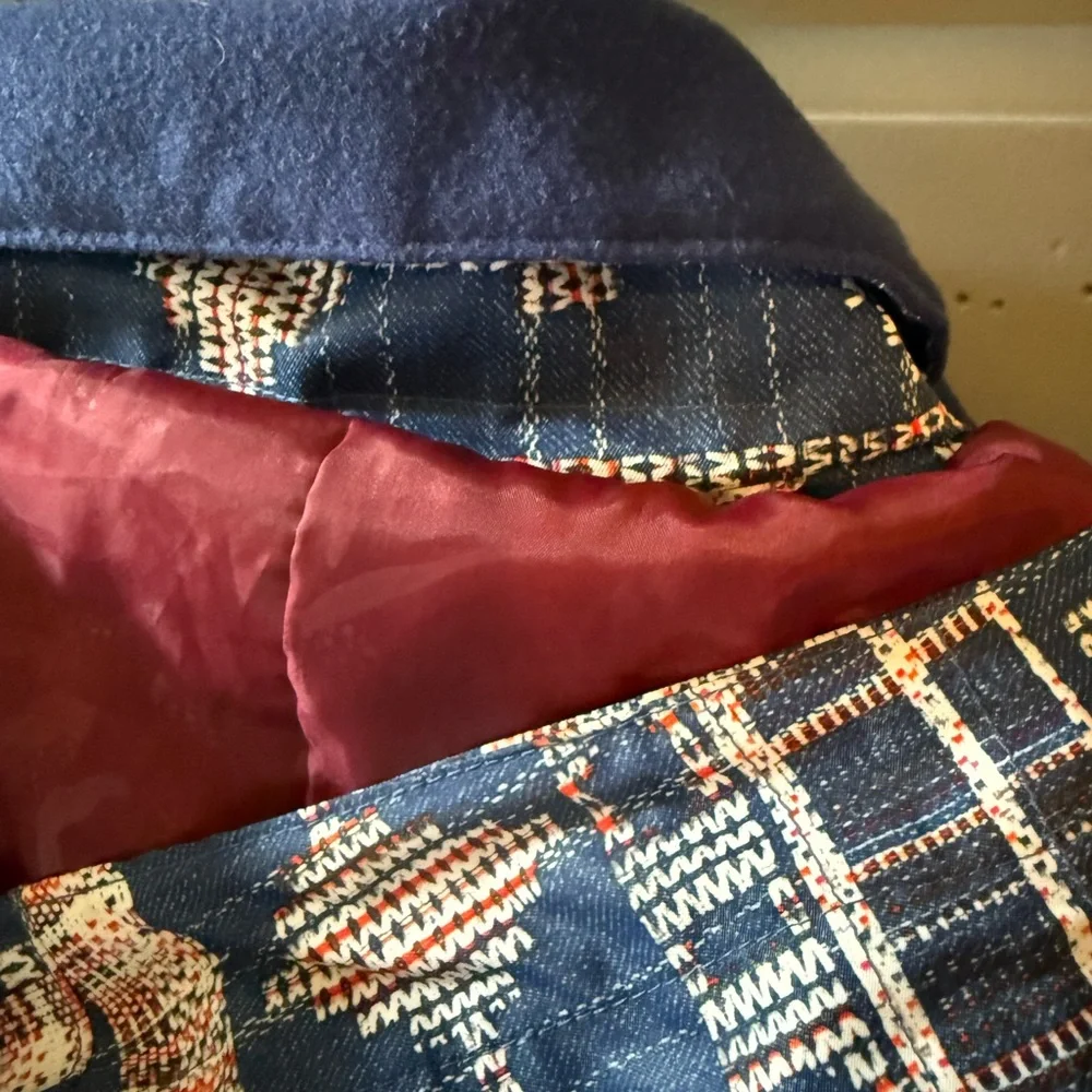 Roxy Navy and Maroon Patterned Jacket